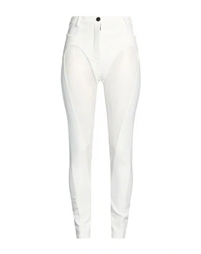 Mugler Woman Pants White Size 2 Polyamide, Elastane
