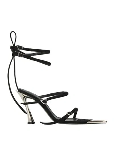 Mugler Woman Sandals Black Size 7.5 Leather