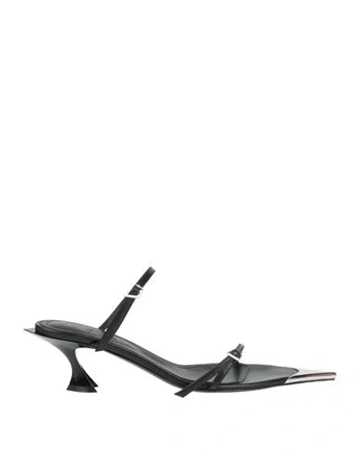 Mugler Woman Sandals Black Size 8 Leather