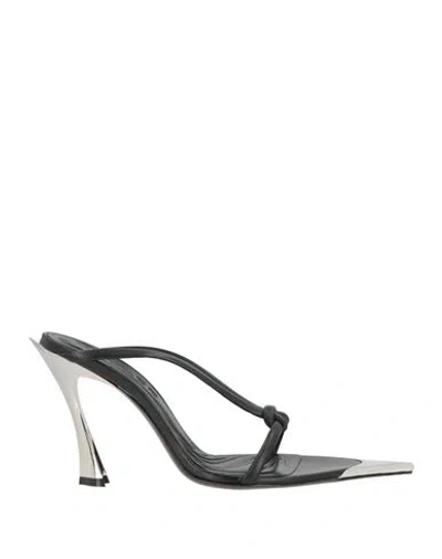 Mugler Woman Sandals Black Size 8 Leather