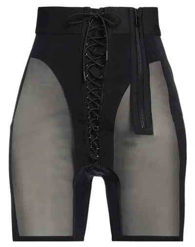 Mugler Woman Shorts & Bermuda Shorts Black Size 6 Polyamide, Elastane