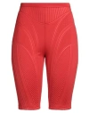 Mugler Woman Shorts & Bermuda Shorts Red Size 6 Polyester, Polyamide, Elastane