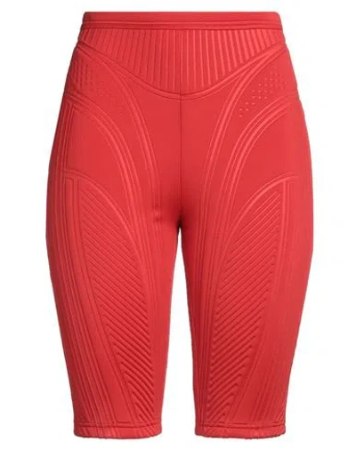 Mugler Woman Shorts & Bermuda Shorts Red Size 6 Polyester, Polyamide, Elastane