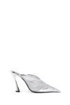 Mugler Woman Silver Mules In Silver