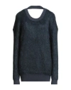 Mugler Woman Sweater Navy Size M Mohair Wool, Wool, Polyamide