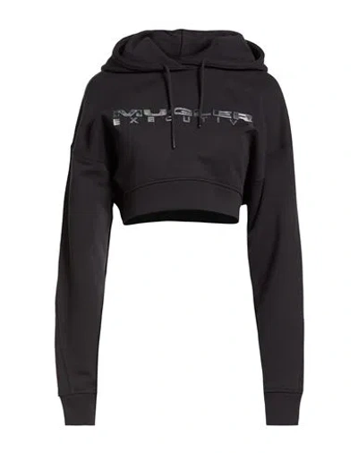 Mugler Woman Sweatshirt Black Size L Cotton, Polyester