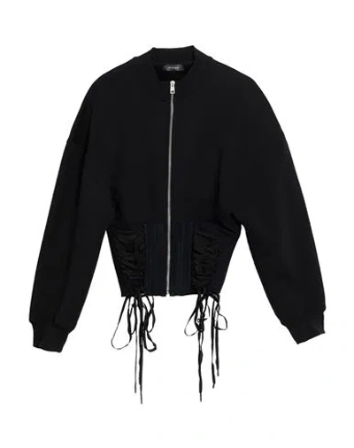 Mugler Woman Sweatshirt Black Size S Organic Cotton