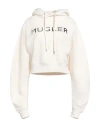 Mugler Woman Sweatshirt Cream Size M Organic Cotton In Neutral