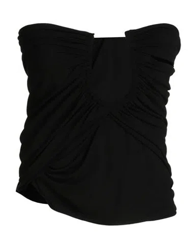 Mugler Woman Top Black Size 12 Viscose, Elastane