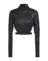 Mugler Woman Top Black Size 8 Viscose, Polyamide, Elastane In Black