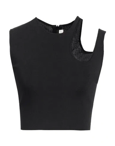 Mugler Woman Top Black Size Xs Viscose, Polyamide