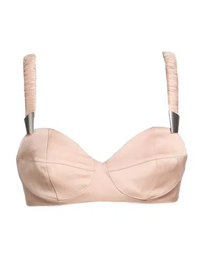 Mugler Woman Top Blush Size 4 Silk In Neutral