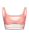 Mugler Woman Top Salmon Pink Size 12 Polyamide, Elastane