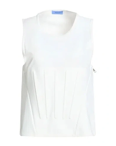 Mugler Woman Top White Size 14 Polyamide, Elastane