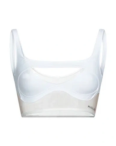 Mugler Woman Top White Size 4 Polyamide, Elastane