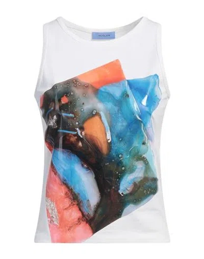 Mugler Woman Top White Size L Cotton
