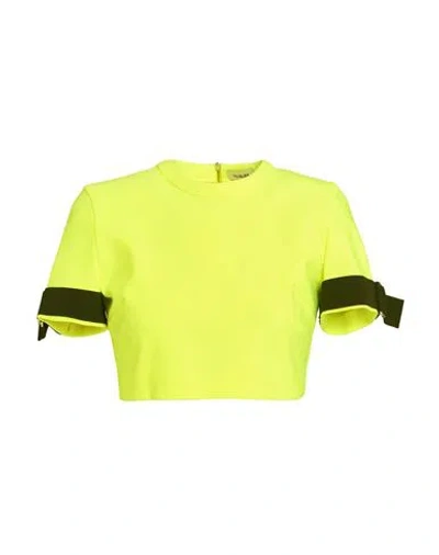 Mugler Woman Top Yellow Size 6 Viscose, Polyamide, Elastane