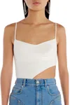 Mugler Women's Asymmetric Cutout Bodysuit In Ivory In White
