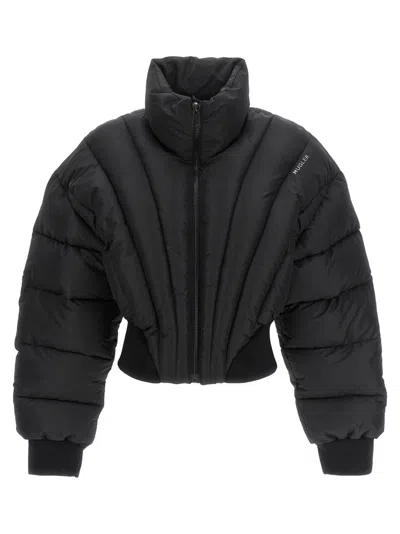 Mugler Women Black Cropped Puffer Jacket