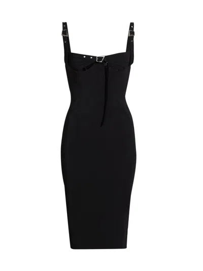 Mugler Women's Bustier Cut-out Sheath Dress In Black