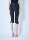 Mugler Women Capri Denim Cropped Pants In Blue