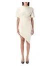 Mugler Tshirt Draped Mini Dress In Snow White