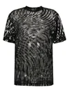 Mugler Women's Flocked Star Mesh T Shirt In Black