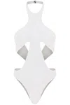 MUGLER WOMEN'S HIGH-LEG ONE-PIECE SWIMSUIT WITH CUT-OUTS IN WHITE