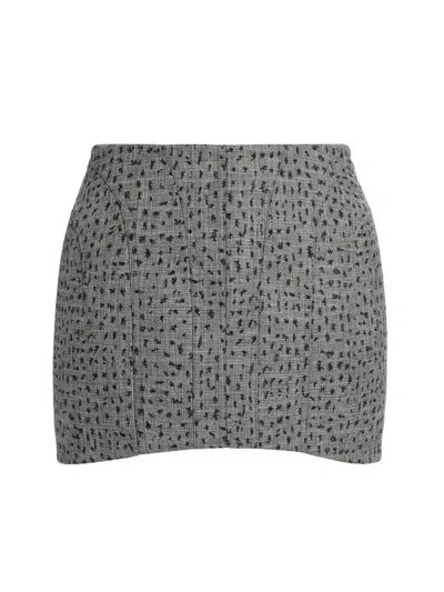 Mugler Women's Jupe Curved-hem Miniskirt In Gray