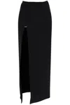 Mugler Heavy Fluid Midi Skirt In Black
