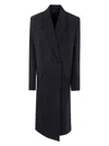 Mugler Long Length Single-breasted Coat In Black