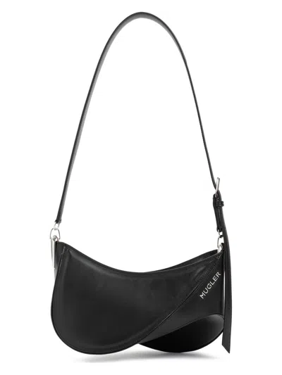 Mugler Women's Medium Spiral Curve 01 Crossbody Bag In Black