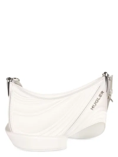 Mugler Women's Medium Spiral Curve 01 Crossbody Bag In White
