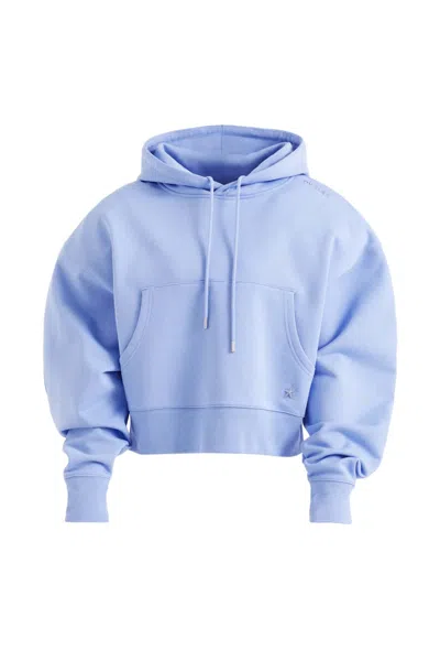 Pre-owned Mugler Women's  H&m Batwingsleeved Hoodie In Blue
