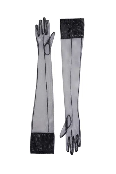 Pre-owned Mugler Women's  H&m Secondskin Gloves In Black