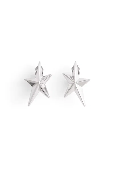 Pre-owned Mugler Women's  H&m Starshaped Clip Earrings In Silver/colored