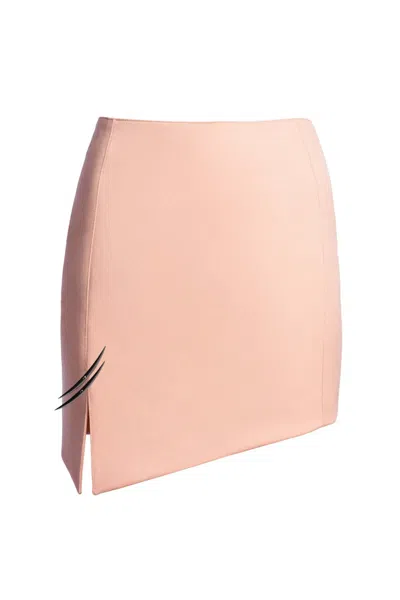Pre-owned Mugler Women's  H&m Wool Mini Skirt In Antique Pink