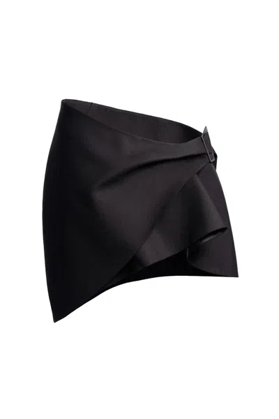 Pre-owned Mugler Women's  H&m Wool Mini Skirt In Black