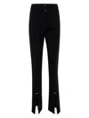 Mugler Piercing Detail High-waisted Trousers With Ankle Slit In Black