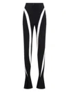 Mugler Leggings With Transparent Panels In Black