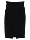 Mugler Pencil Midi Skirt In Black
