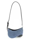 Mugler Women's Small Denim Spiral Curve 01 Shoulder Bag In Blue