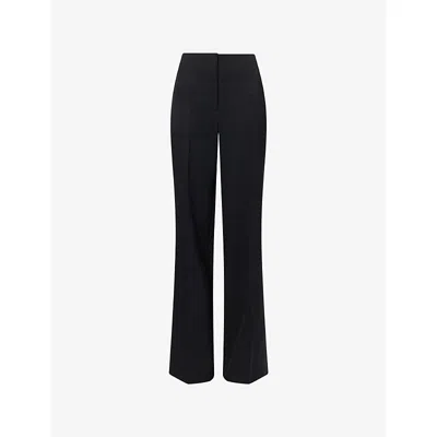 Mugler Womens Black High-rise Straight-leg Wool Trousers