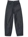 Mugler Lace-up Wide Leg Jeans In Blau
