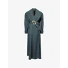 Mugler Womens  Military Belted Notch-lapels Wool Coat In Gray
