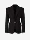 Mugler Black Pierced Tailored Blazer In Black
