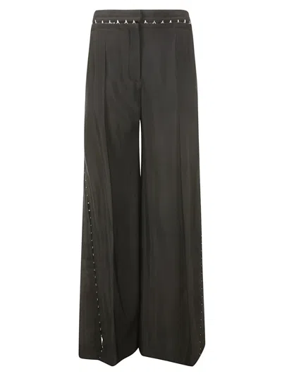 MUGLER MUGLER WOOL BLEND PALAZZO TROUSERS