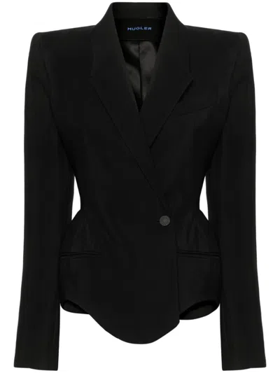 Mugler Single-button Casual Jacket In Black