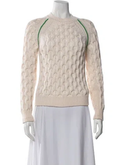 Pre-owned Mugler Wool Crew Neck Sweater In Neutrals