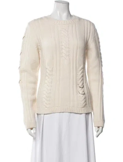 Pre-owned Mugler Wool Crew Neck Sweater In Neutrals